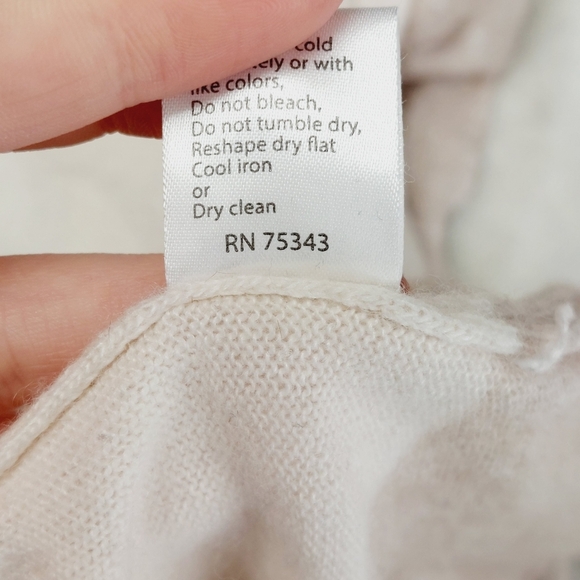 Benedetta B Striped Knit Long Turtleneck Cream /white Merino Wool Sweater P3315 - Picture 7 of 8